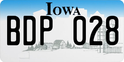 IA license plate BDP028