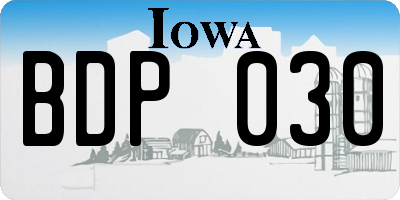 IA license plate BDP030