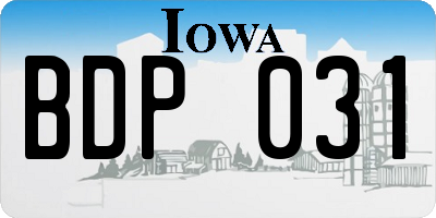 IA license plate BDP031