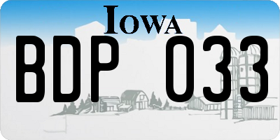 IA license plate BDP033