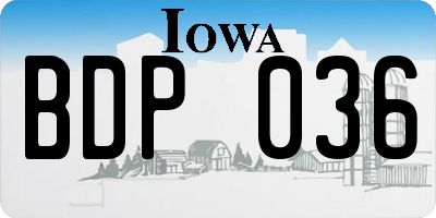 IA license plate BDP036