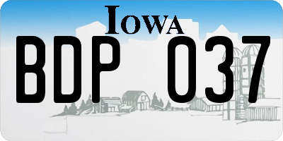 IA license plate BDP037