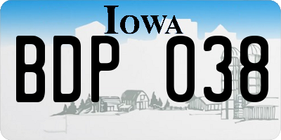 IA license plate BDP038