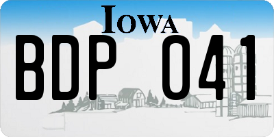 IA license plate BDP041