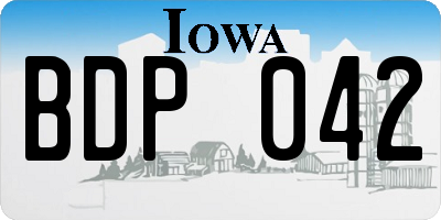 IA license plate BDP042