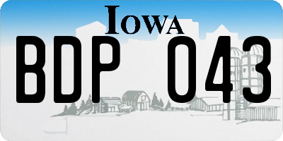 IA license plate BDP043