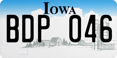 IA license plate BDP046
