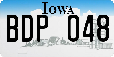 IA license plate BDP048