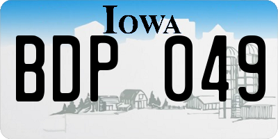IA license plate BDP049
