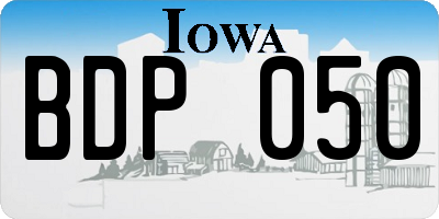 IA license plate BDP050
