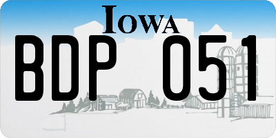 IA license plate BDP051