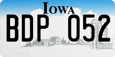 IA license plate BDP052