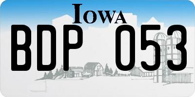 IA license plate BDP053