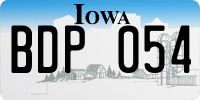 IA license plate BDP054