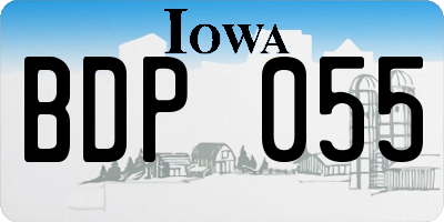 IA license plate BDP055