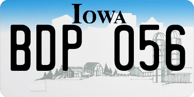 IA license plate BDP056