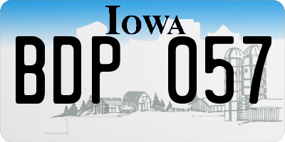 IA license plate BDP057