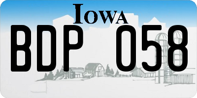 IA license plate BDP058