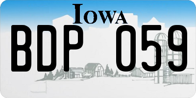IA license plate BDP059