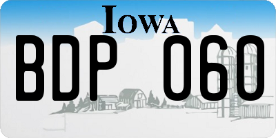 IA license plate BDP060