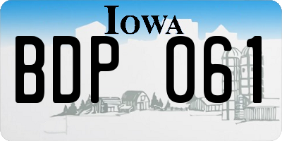 IA license plate BDP061