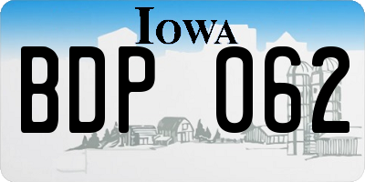 IA license plate BDP062
