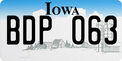 IA license plate BDP063