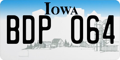 IA license plate BDP064
