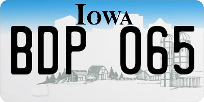 IA license plate BDP065