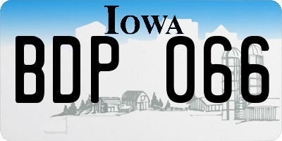 IA license plate BDP066