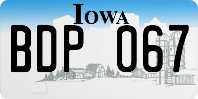 IA license plate BDP067