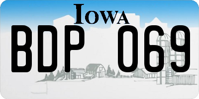 IA license plate BDP069