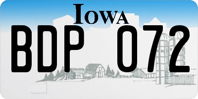 IA license plate BDP072