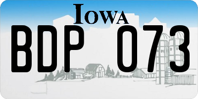 IA license plate BDP073