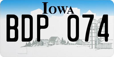 IA license plate BDP074