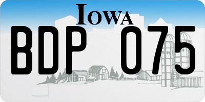 IA license plate BDP075