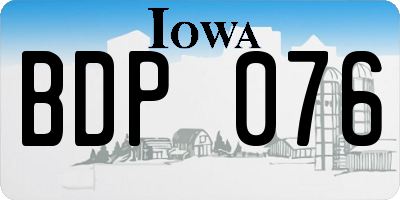 IA license plate BDP076