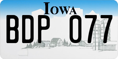 IA license plate BDP077
