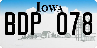 IA license plate BDP078