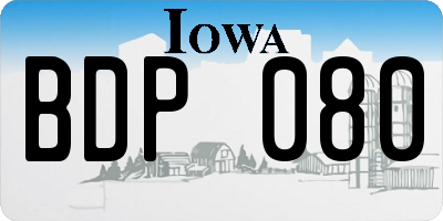 IA license plate BDP080