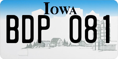 IA license plate BDP081