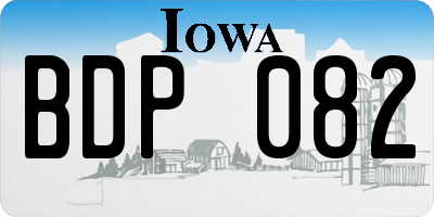 IA license plate BDP082
