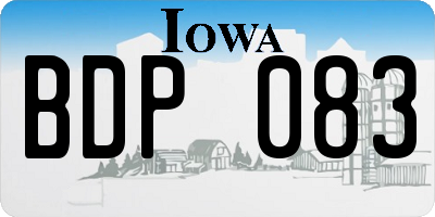 IA license plate BDP083