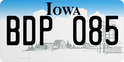 IA license plate BDP085