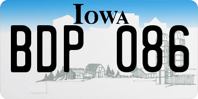 IA license plate BDP086