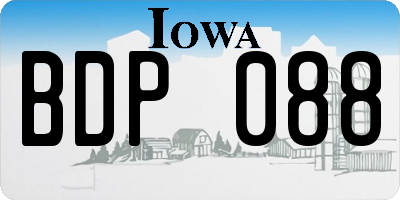 IA license plate BDP088