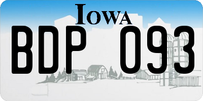 IA license plate BDP093