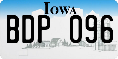 IA license plate BDP096