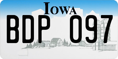IA license plate BDP097