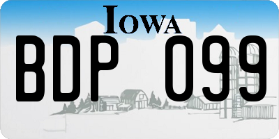 IA license plate BDP099